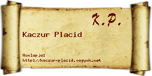 Kaczur Placid névjegykártya